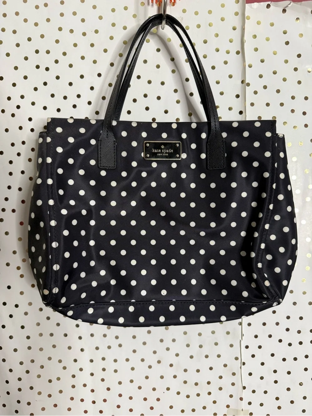 Kate Spade Black Polka Dot Tote Bag
